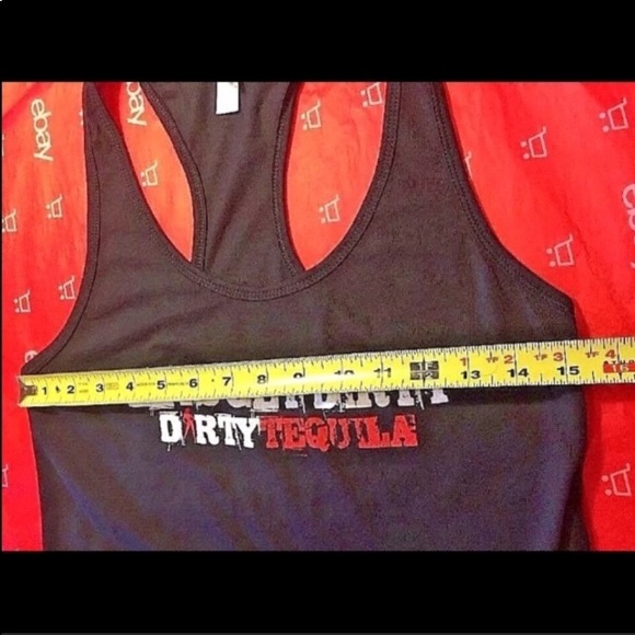 Dirty tequila black red “let’s get dirty “ logo sexy racer back retro tank NEW M - Picture 6 of 8